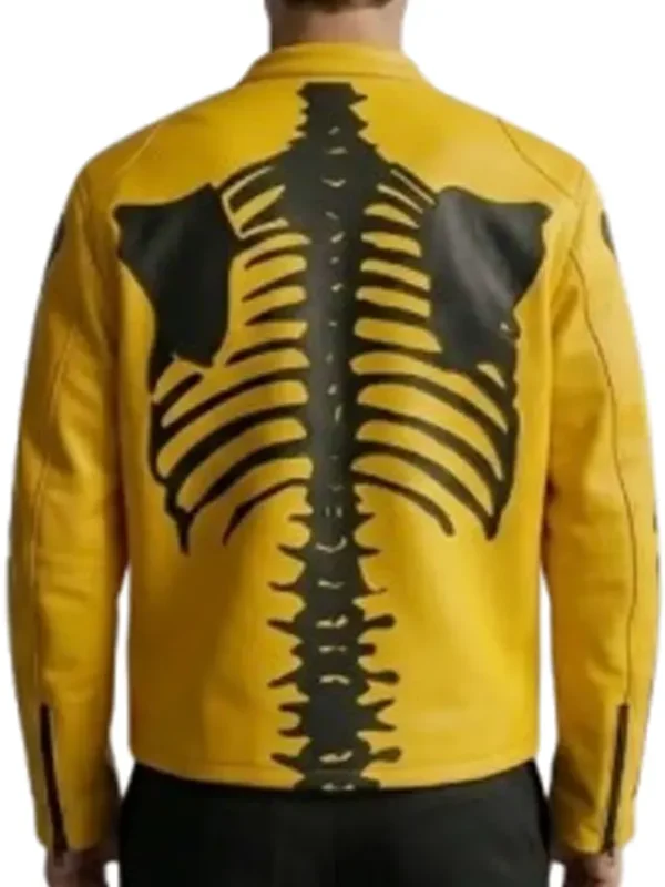 Skeleton Yellow Leather Jacket