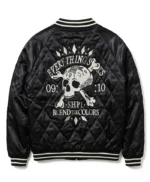 Skull and Crossbone Quilted Black Jacket