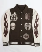 Halloween Skull x Wings Varsity Jacket