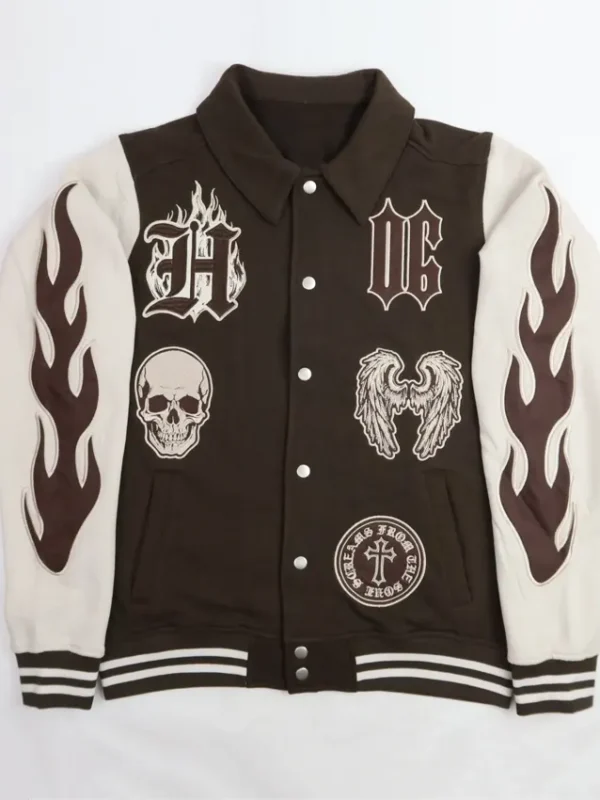 Halloween Skull x Wings Varsity Jacket
