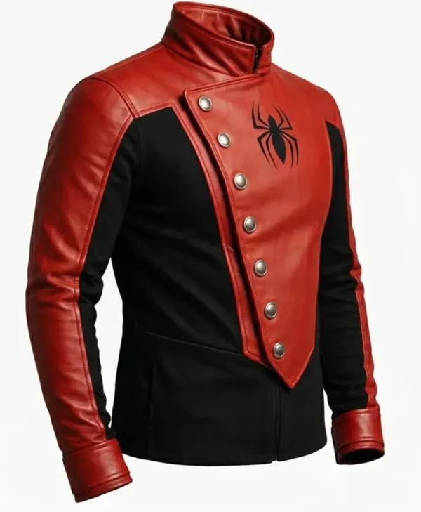 Spider-Man Red and Black Asymmetrical Leather Jacket