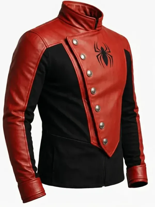Spider-Man Red and Black Asymmetrical Leather Jacket