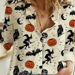 Halloween 2023 Spooky Cotton Print Shirt