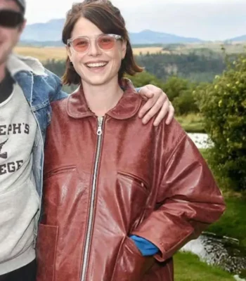 Hamnet Event Jessie Buckley Leather Jacket