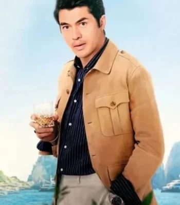 Henry Golding Another Simple Favor Brown Jacket