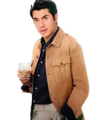 Henry Golding Another Simple Favor Brown Jacket