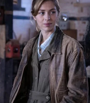 Hermione Corfield Fear Below Leather Jacket