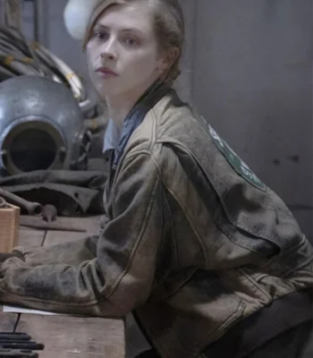 Hermione Corfield Fear Below Leather Jacket