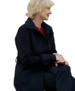 Holiday Mismatch Beth Broderick Blue Wool Coat