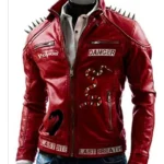 I Am Venomous Snake Poison Studded Red Jacket