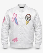Ice Scream Grey Satin Bomber Jacket