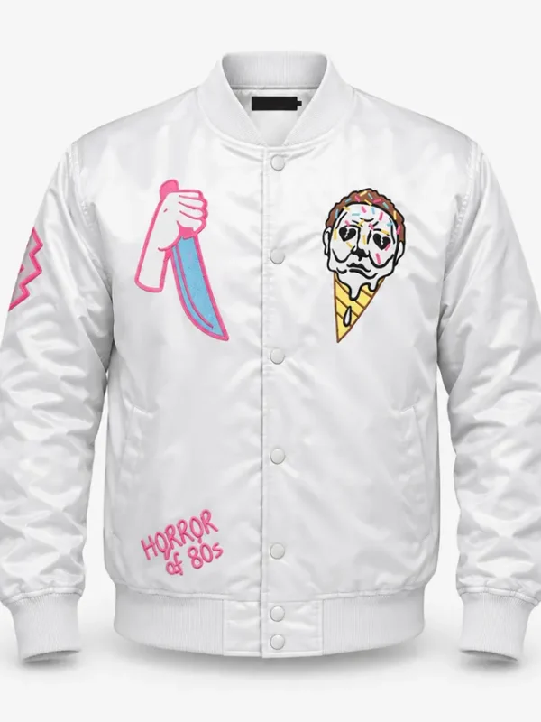 Ice Scream Grey Satin Bomber Jacket