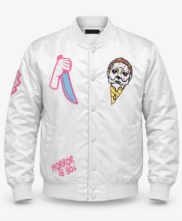 Ice Scream Grey Satin Bomber Jacket Ice Scream Grey Satin Bomber Jacket