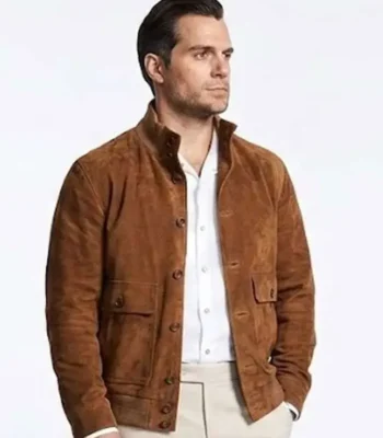 In the Grey Henry Cavill Brown Suede Jacket