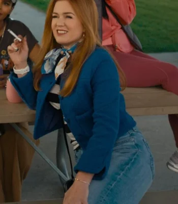 Isla Fisher Playdate Blue Wool Jacket