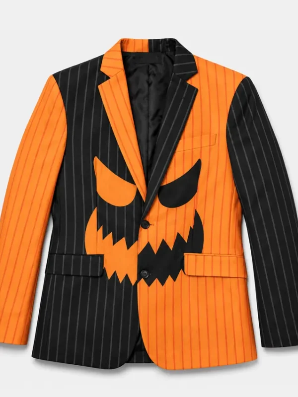 Jack-O-Lantern Pinstripe Split Suit Blazer