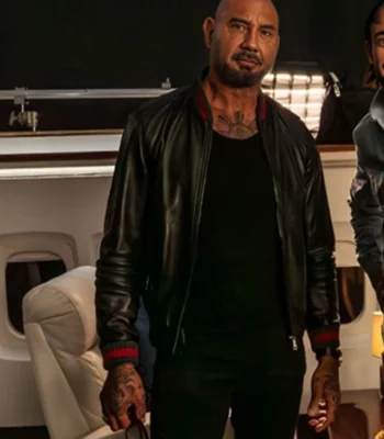 Jack in Time for Christmas Dave Bautista Leather Bomber Jacket