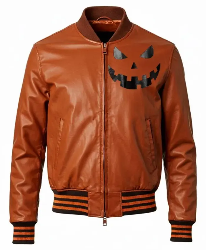 Jack-o-Lantern Leather Bomber Jacket Jack-o-Lantern Leather Bomber Jacket