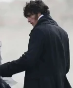 Jacob Elordi Wuthering Heights Black Wool Coat
