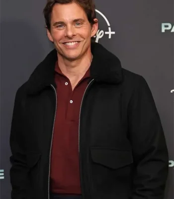 James Marsden Paradise Black Fur Bomber Jacket