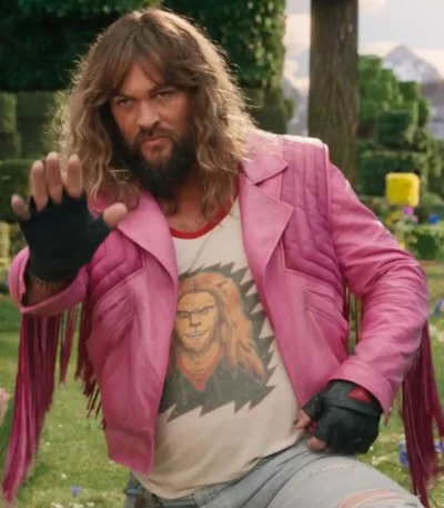 Jason Momoa A Minecraft Pink Leather Jacket