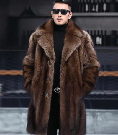 Jaxon Mink Fur Brown Coat