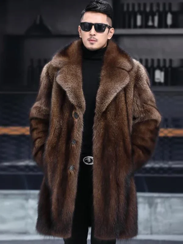 Jaxon Mink Fur Brown Coat