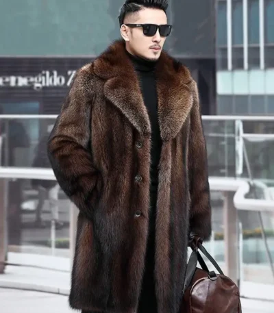Jaxon Mink Fur Brown Coat