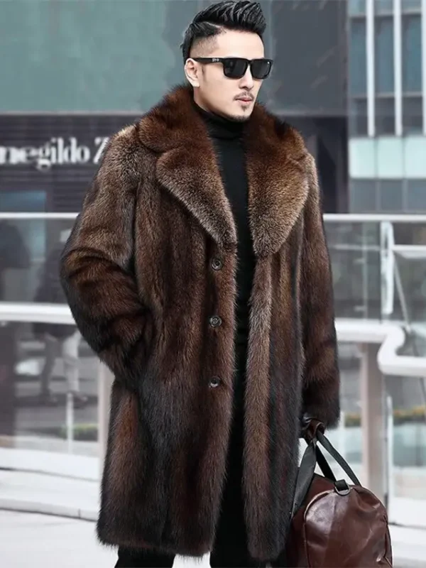 Jaxon Mink Fur Brown Coat