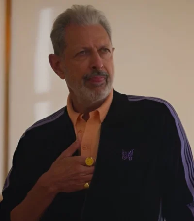 Jeff Goldblum Kaos 2024 Black Track Jacket