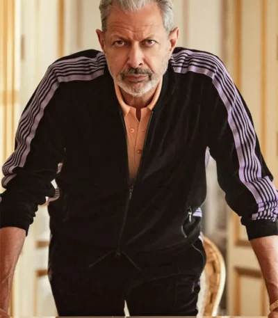 Jeff Goldblum Kaos 2024 Black Track Jacket