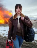 Jenna Ortega Hurry Up Tomorrow Brown Jacket