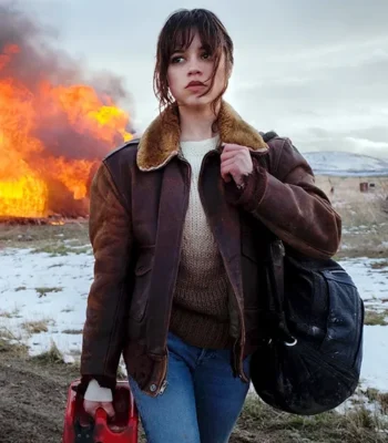 Jenna Ortega Hurry Up Tomorrow Brown Jacket