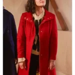 Jessica Szohr Designing Christmas Red Coat