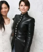 Jessie Buckley Hamnet Black Leather Jacket