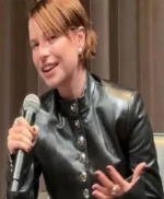 Jessie Buckley Hamnet Black Leather Jacket