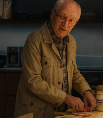 Jim Broadbent Jay Kelly Beige Cotton Coat