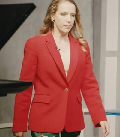 Jodie Grant Our Christmas House Red Blazer