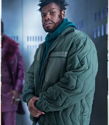 John Boyega They Cloned Tyrone Green Quilted Jacket