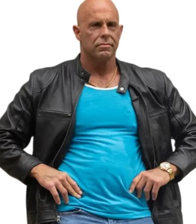 John Brady Dot Conner Webtective Black Leather Jacket