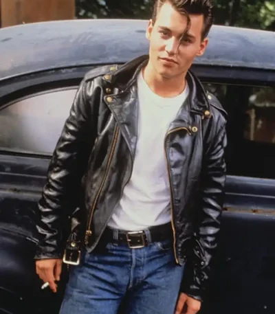 Johnny Depp Cry Baby Black Leather Jacket