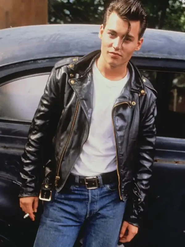 Johnny Depp Cry Baby Black Leather Jacket