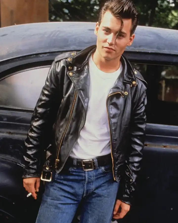 Johnny Depp Cry Baby Black Leather Jacket Johnny Depp Cry Baby Black Leather Jacket