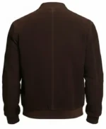 Johnson Dark Brown Zipper Suede Leather Bomber Jacket