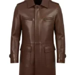 Joseph Mens Lambskin Brown Leather Coat