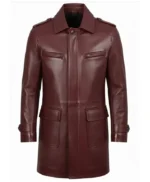 Joseph Mens Lambskin Brown Leather Coat
