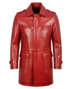 Joseph Mens Lambskin Brown Leather Coat
