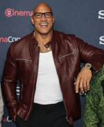 Jumanji Open World Photocall Dwayne Johnson Leather Jacket