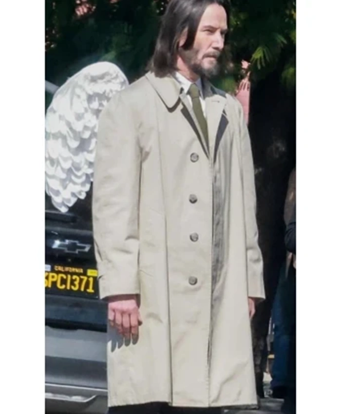Keanu Reeves Good Fortune Off-White Coat Keanu Reeves Good Fortune Off-White Coat