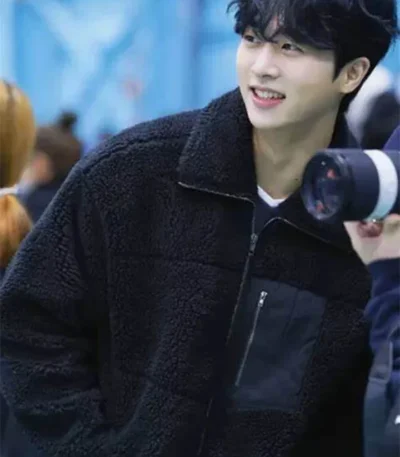 Kim Mu-Jun Love All Play 2022 Shearling Black Jacket